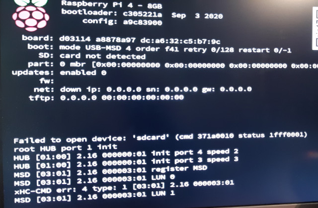 USB boot error