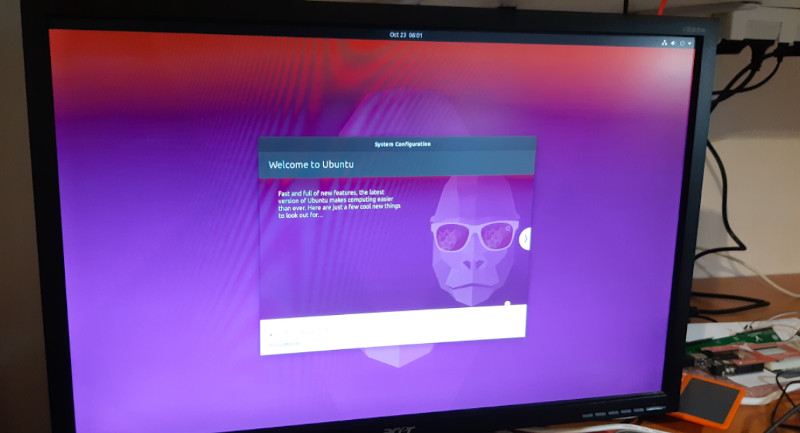 Ubuntu starting up for the first time