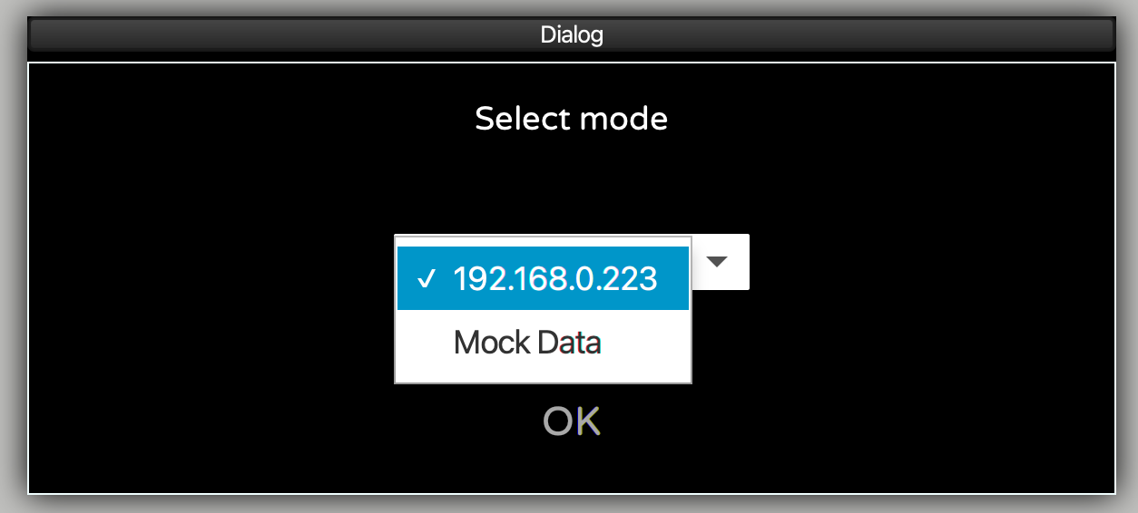 Select the Mock Data at start-up