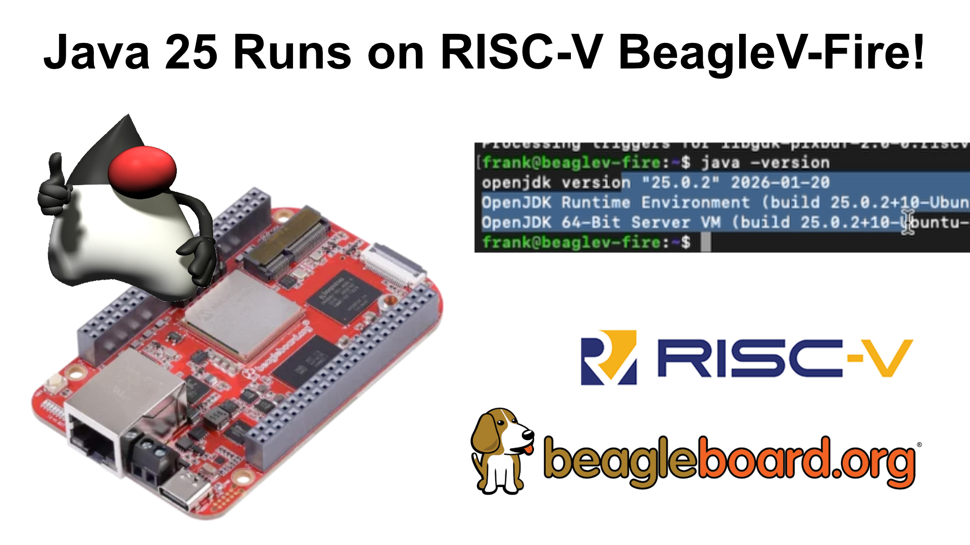 I Got Java 25 Running on the RISC-V BeagleBoard BeagleV-Fire