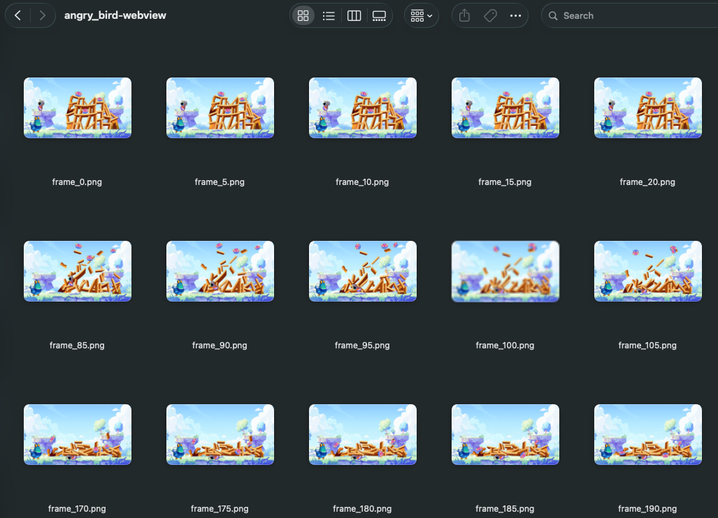 Generated images from the web player to compare with the JavaFX results