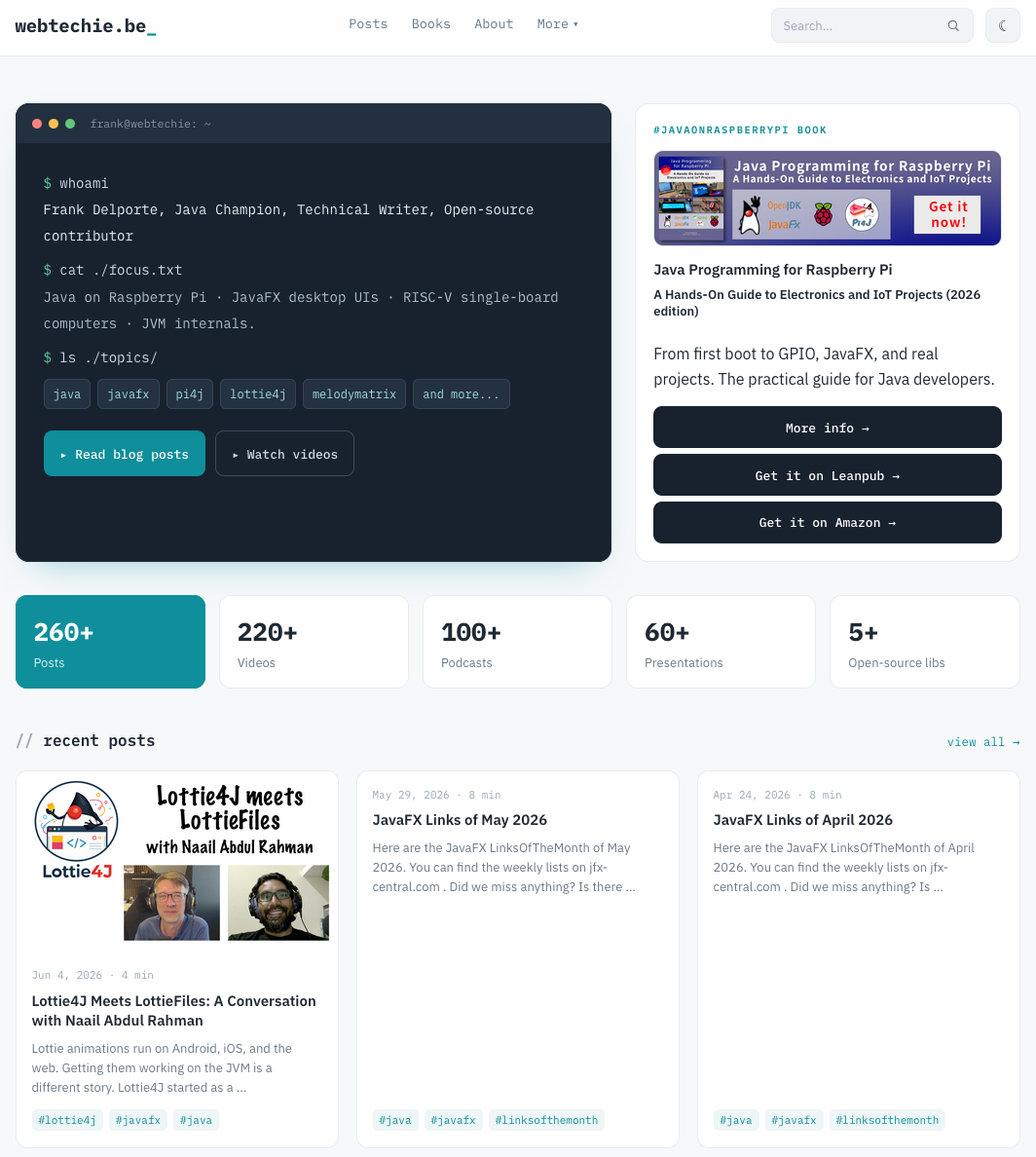 New webtechie.be with light theme