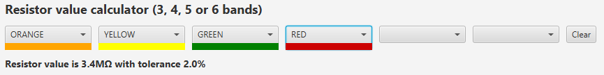 Resistor value calculated with a JavaFX application