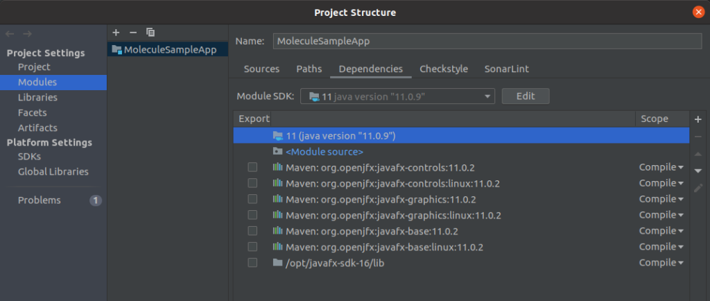 Adding openjfx as a dependency